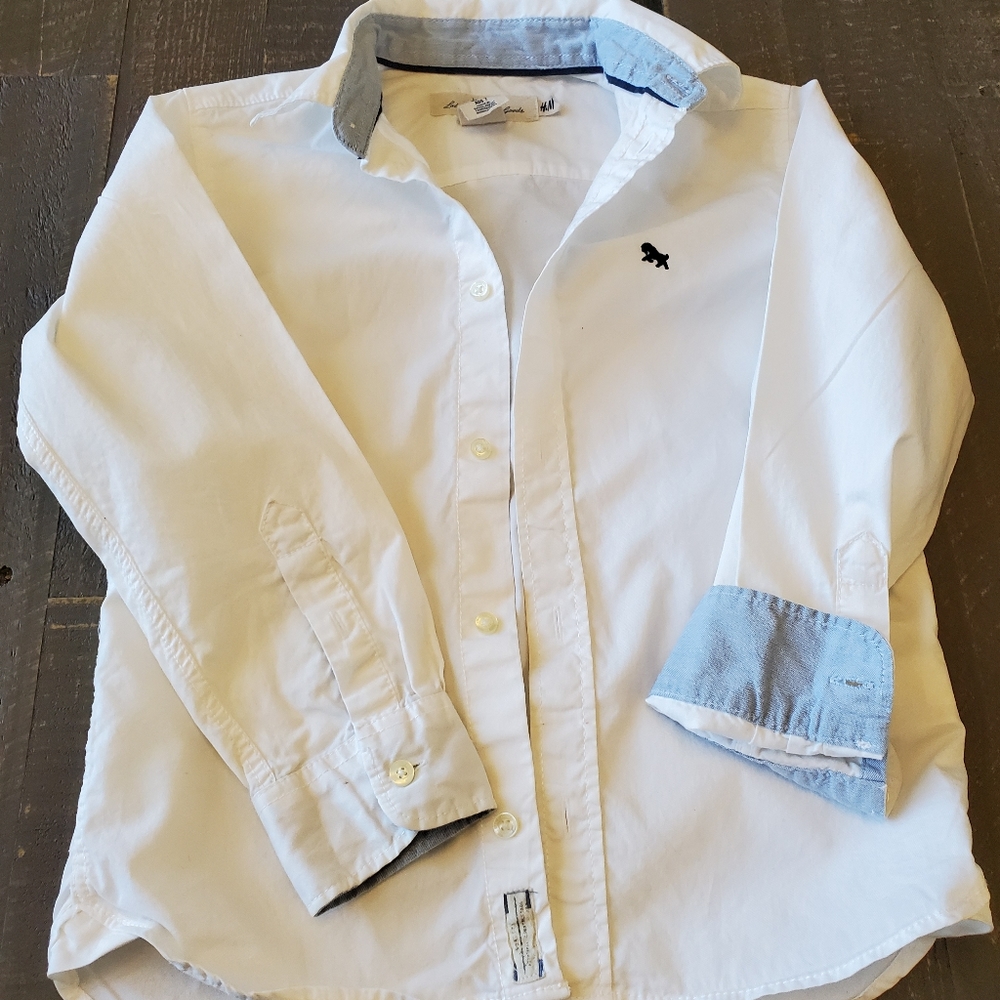 LOGG H&M Boys Long Sleeve White Button Down Shirt